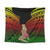 Hawaii Polynesian Hula Girl Wearing Plumeria Tapestry Reggae - AH Wall Tapestry Black - Polynesian Pride