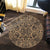 Hawaii Polynesian Kakau Turtle Gold Round Carpet - AH - Polynesian Pride