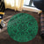 Hawaii Polynesian Kakau Turtle Green Round Carpet - AH - Polynesian Pride