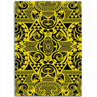 Hawaii Polynesian Kakau Turtle Yellow Area Rug - AH Luxurious - Polynesian Pride
