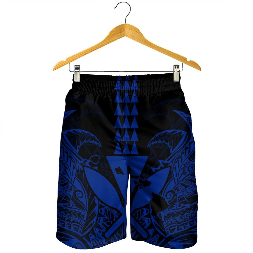 Hawaii Polynesian Kanaka Kakau Men's Shorts - Alan Style Blue - AH - Polynesian Pride