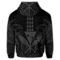 Hawaiian Polynesian Kanaka Kakau Hoodie Alan Style Gray - Polynesian Pride