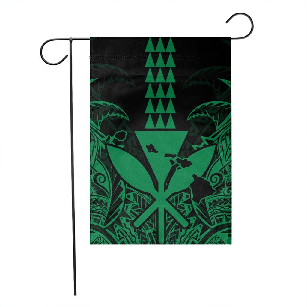 Hawaii Polynesian Kanaka Kakau Flag - Alan Style Green - AH - Polynesian Pride