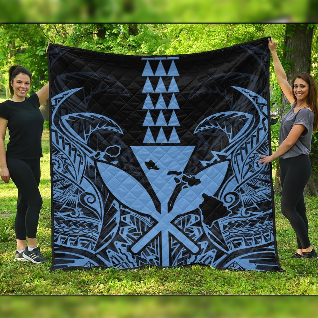 Hawaii Polynesian Kanaka Kakau Premium Quilts - Alan Style Pastel - AH Black - Polynesian Pride