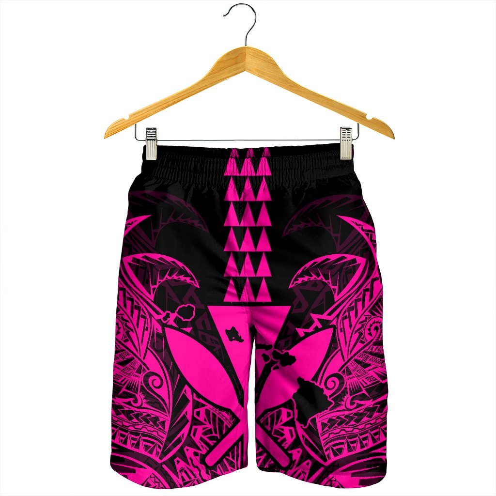 Hawaii Polynesian Kanaka Kakau Men's Shorts - Alan Style Pink - AH - Polynesian Pride