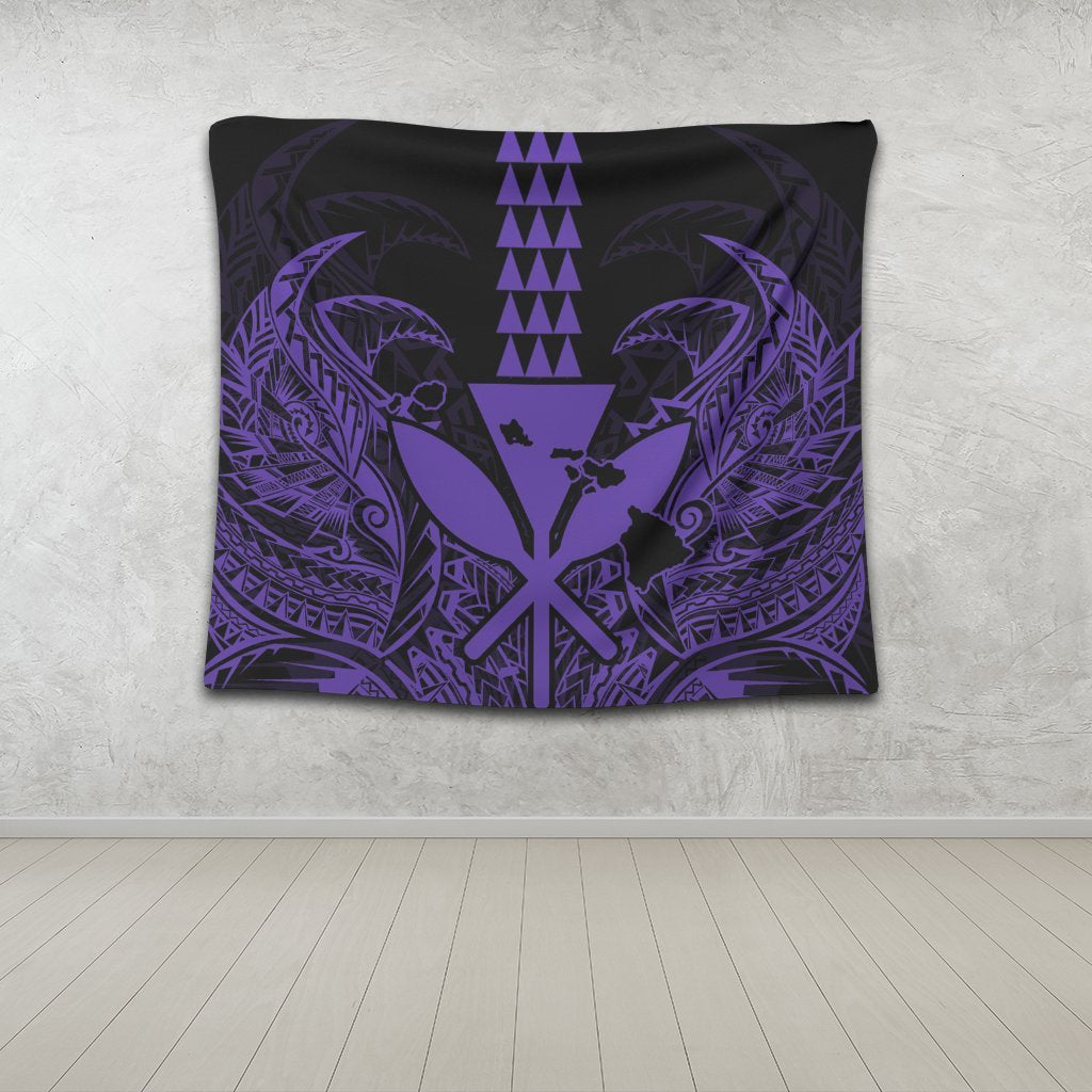 Hawaii Polynesian Kanaka Kakau Tapestry - Alan Style Purple - AH - Polynesian Pride