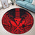 Hawaii Polynesian Kanaka Kakau Round Carpet - Alan Style Red - AH - Polynesian Pride