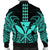 Hawaii Polynesian Kanaka Kakau Bomber Jacket - Alan Style Turquoise - AH - Polynesian Pride