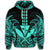 Hawaii Polynesian Zip Hoodie Kanaka Kakau Alan Style Turquoise - Polynesian Pride