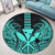 Hawaii Polynesian Kanaka Kakau Round Carpet - Alan Style Turquoise - AH - Polynesian Pride