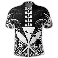 Hawaii Polynesian Kanaka Kakau Polo Shirt Alan Style White - Polynesian Pride