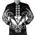 Hawaii Polynesian Kanaka Kakau Bomber Jacket - Alan Style White - AH Black Unisex - Polynesian Pride