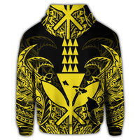 Hawaiian Polynesian Kanaka Kakau Hoodie Alan Style Yellow - Polynesian Pride