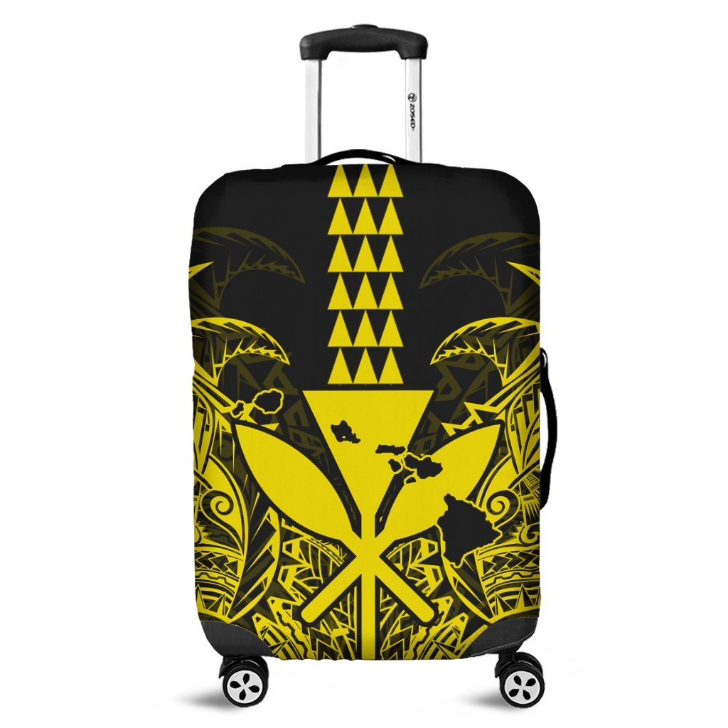 Hawaii Polynesian Kanaka Kakau Luggage Covers - Alan Style Yellow - AH Black - Polynesian Pride