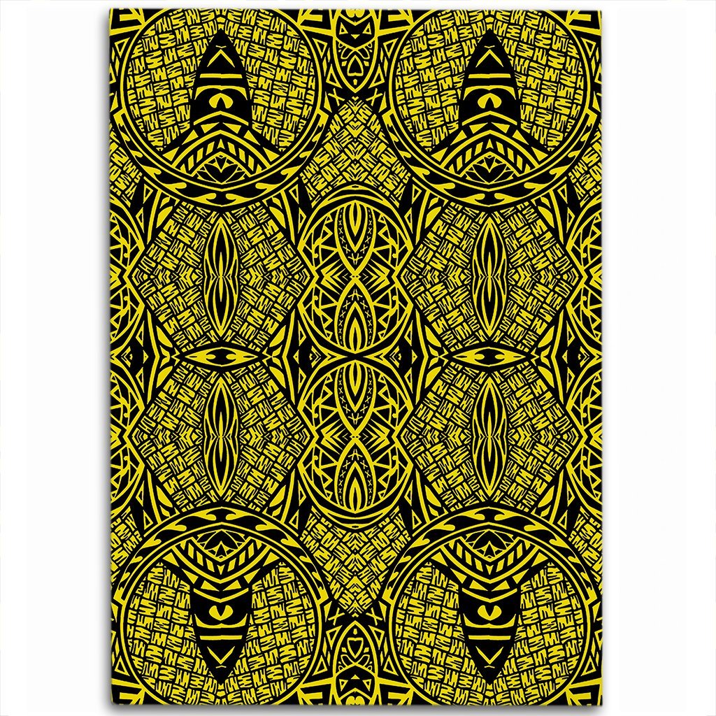 Hawaii Polynesian Lauhala Mix Yellow Area Rug - AH Luxurious - Polynesian Pride