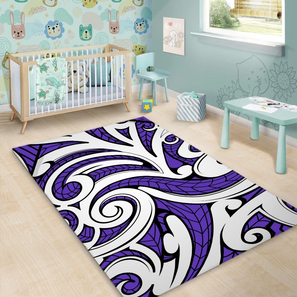 Hawaii Polynesian Maori Ethnic Ornament Violet Area Rug - AH - Polynesian Pride