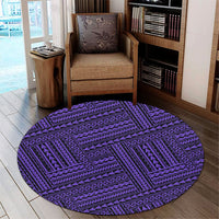 Hawaii Polynesian Nation Violet Round Carpet - AH Round Carpet Luxurious Plush - Polynesian Pride