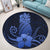 Hawaii Polynesian Pineapple Hibiscus Round Carpet - Blue - AH - Polynesian Pride