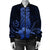 Hawaii Polynesian Pineapple Hibiscus Bomber Jacket - Blue - AH - Polynesian Pride