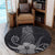 Hawaii Polynesian Pineapple Hibiscus Round Carpet - Gray - AH - Polynesian Pride