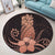 Hawaii Polynesian Pineapple Hibiscus Round Carpet - Orange - AH - Polynesian Pride