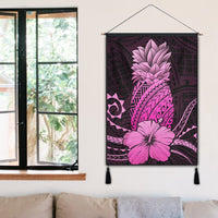 Hawaii Polynesian Pineapple Hibiscus Hanging Poster - Pink - AH - Polynesian Pride