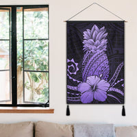 Hawaii Polynesian Pineapple Hibiscus Hanging Poster - Purple - AH - Polynesian Pride