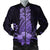 Hawaii Polynesian Pineapple Hibiscus Bomber Jacket - Purple - AH Black Unisex - Polynesian Pride