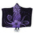 Hawaii Polynesian Pineapple Hibiscus Hooded Blanket - Purple - AH Hooded Blanket White - Polynesian Pride