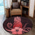 Hawaii Polynesian Pineapple Hibiscus Round Carpet - Red - AH - Polynesian Pride