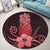 Hawaii Polynesian Pineapple Hibiscus Round Carpet - Red - AH - Polynesian Pride