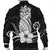 Hawaii Polynesian Pineapple Hibiscus Bomber Jacket - White - AH - Polynesian Pride