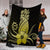 Hawaii Polynesian Pineapple Hibiscus Premium Blankets - Yellow - AH - Polynesian Pride