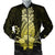 Hawaii Polynesian Pineapple Hibiscus Bomber Jacket - Yellow - AH Black Unisex - Polynesian Pride