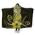 Hawaii Polynesian Pineapple Hibiscus Hooded Blanket - Yellow - AH Hooded Blanket White - Polynesian Pride