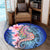 Hawaii Polynesian Pink Hibiscus Seahorse Round Carpet - AH - Polynesian Pride