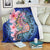 Hawaii Polynesian Pink Hibiscus Seahorse Premium Blankets - AH White - Polynesian Pride