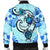 Hawaii Polynesian Plumeria Hibiscus Turtle Bomber Jacket - AH - Jack Style - Blue - Polynesian Pride