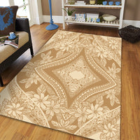 Hawaii Polynesian Plumeria Mix Gold Area Rug - AH - Polynesian Pride