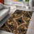 Hawaii Polynesian Plumeria Mix Gold Black Area Rug - AH - Polynesian Pride