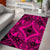 Hawaii Polynesian Plumeria Mix Pink Black Area Rug - AH - Polynesian Pride