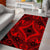 Hawaii Polynesian Plumeria Mix Red Black Area Rug - AH - Polynesian Pride