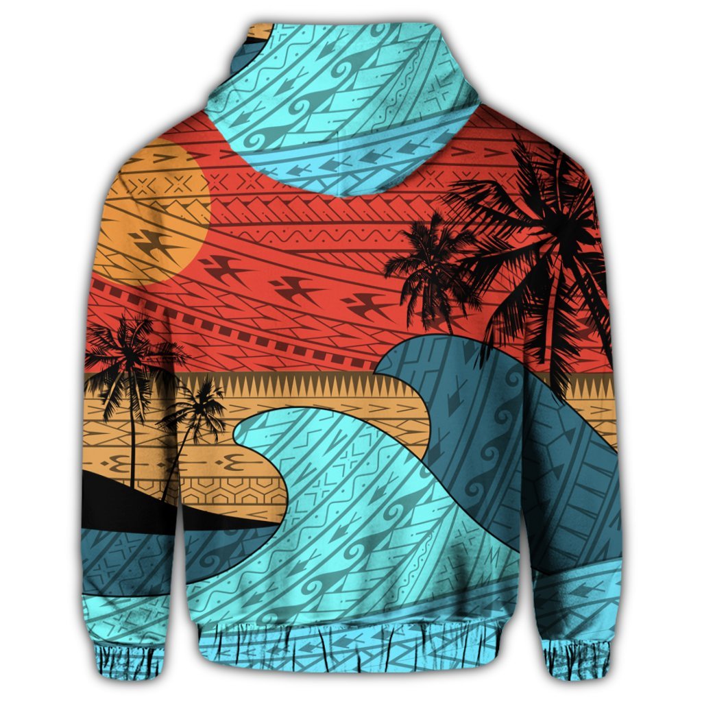 Hawaii Polynesian Sun Down Zip Hoodie - Polynesian Pride