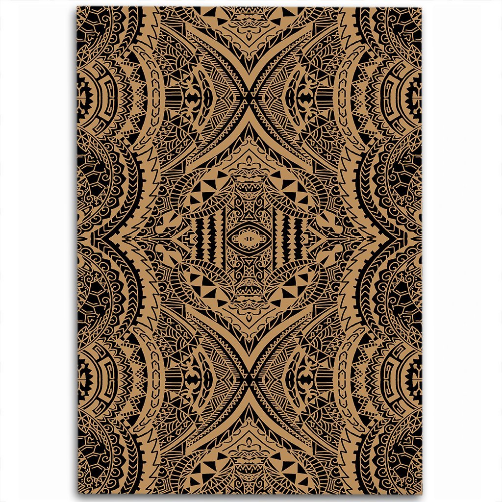 Hawaii Polynesian Symmetry Gold Area Rug - AH Luxurious - Polynesian Pride