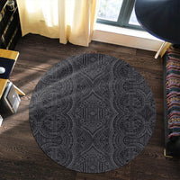 Hawaii Polynesian Symmetry Gray Round Carpet - AH - Polynesian Pride