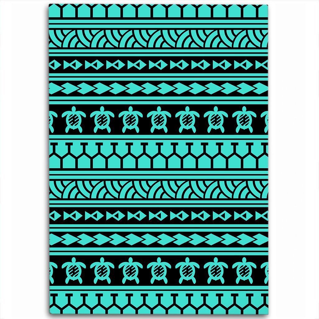 Hawaii Polynesian Tattoo Tribal Turquoise Area Rug - AH Luxurious - Polynesian Pride