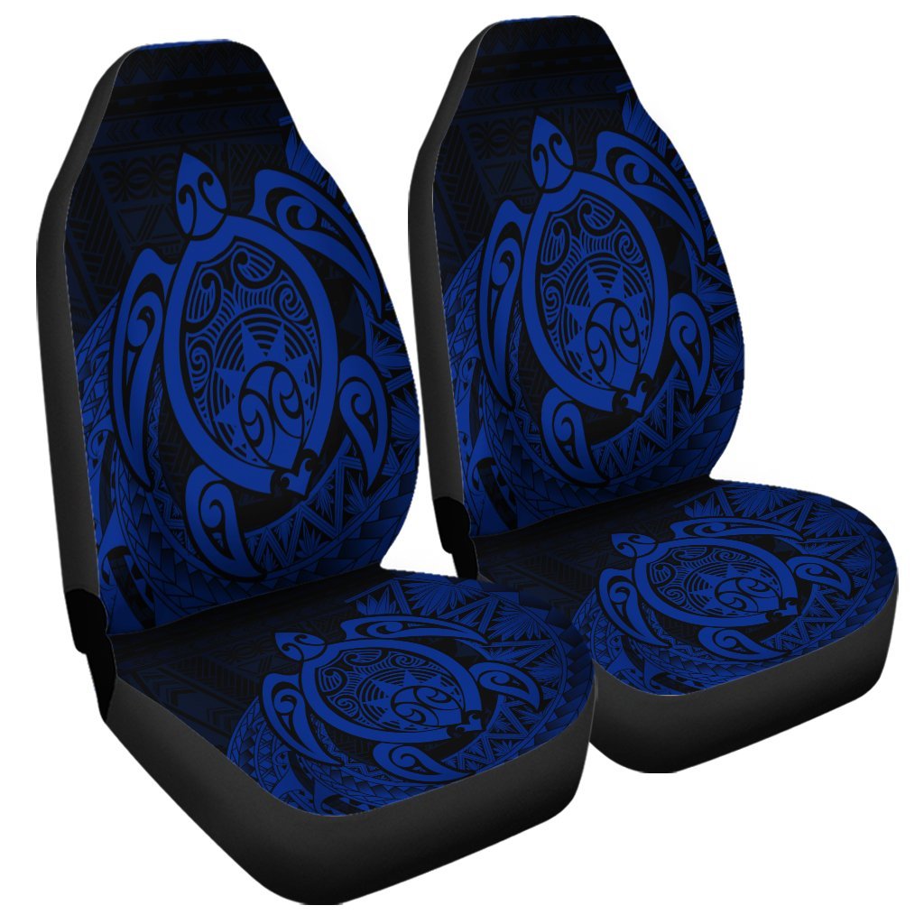 Hawaii Polynesian Turtle Car Seat Covers - Blue - AH Universal Fit Black - Polynesian Pride