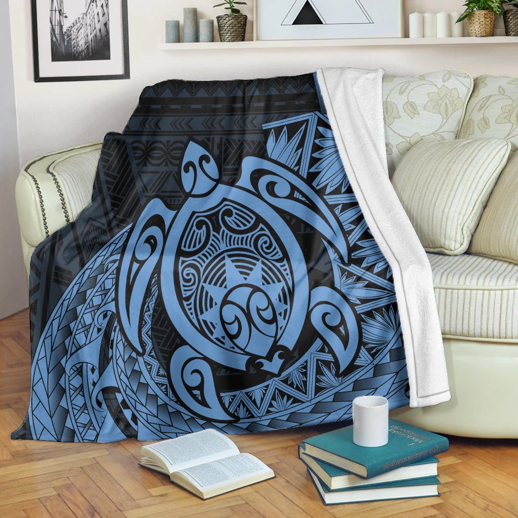 Hawaii Polynesian Turtle Premium Blankets - Pastel - AH White - Polynesian Pride