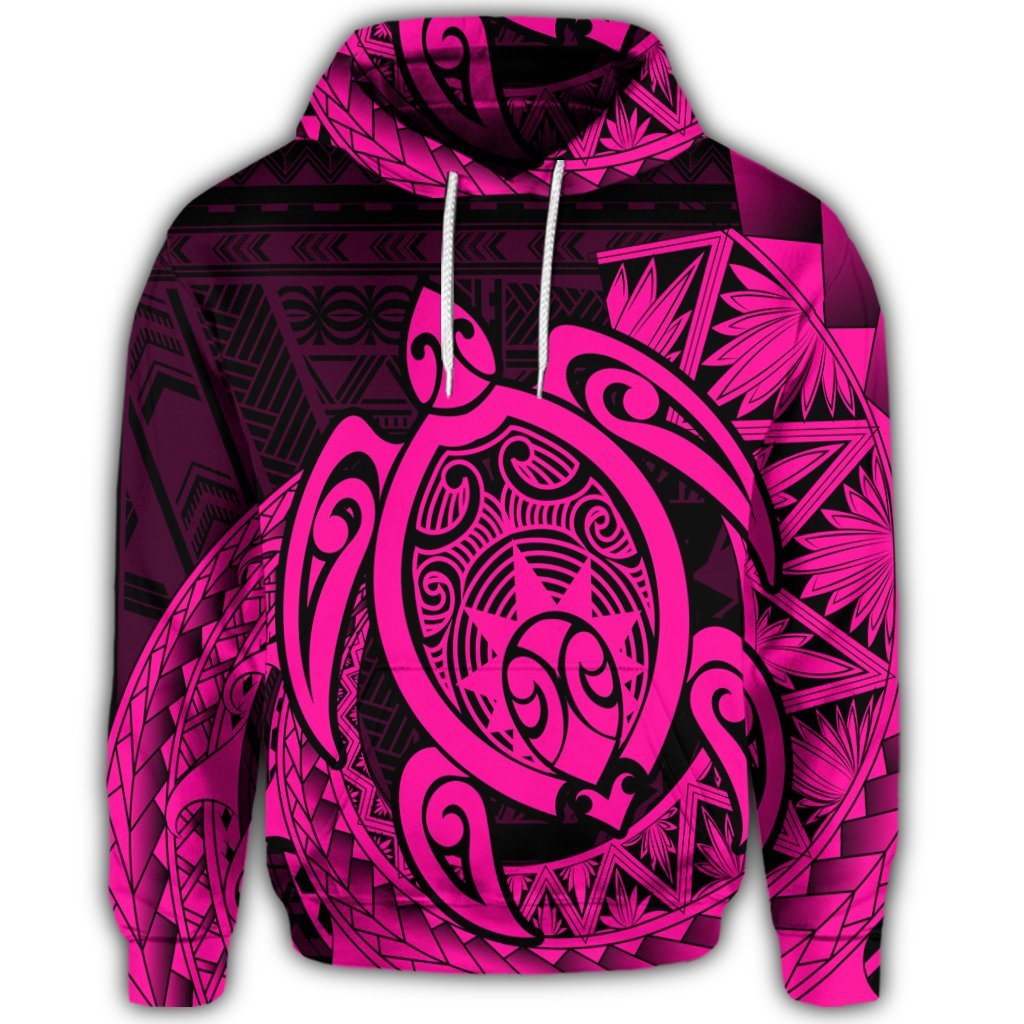 Hawaiian Polynesian Turtle Hoodie Pink - Polynesian Pride