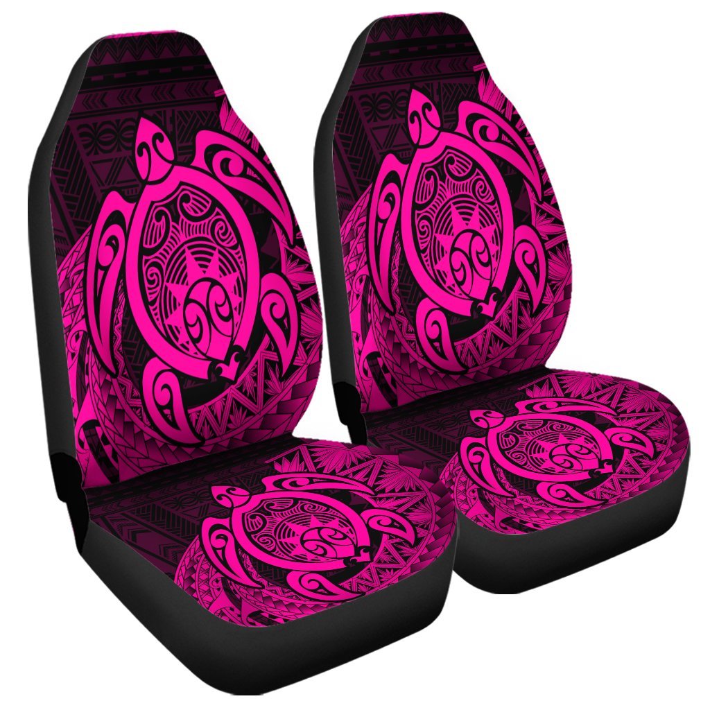 Hawaii Polynesian Turtle Car Seat Covers - Pink - AH Universal Fit Black - Polynesian Pride